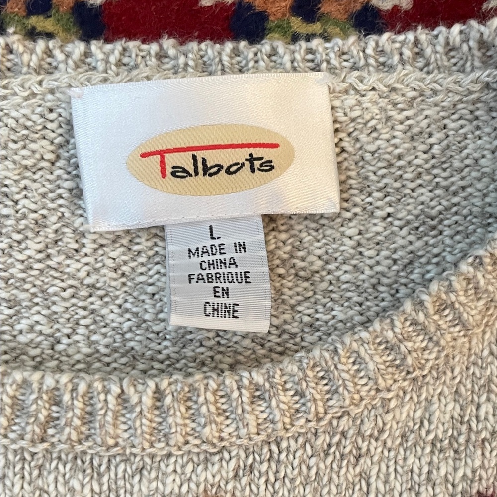 Vintage Talbots Autumn Leaf Pattern Sweater, Size L NWOT - Picture 4 of 8